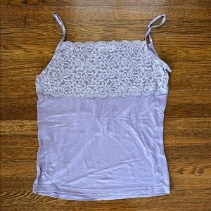 Elegant Lace Trim Lavender Top